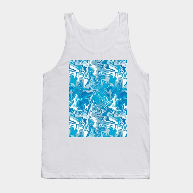 Splash Pool Marble - Digital Paint Spill Tank Top by GenAumonier